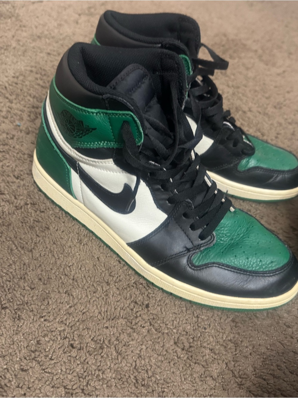 Jordan Men's High-Top Sneakers in Green, Black & White
